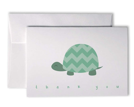 Chevron Baby - Tarjetas de agradecimiento (48 tarjetas y sobres), diseño de tortuga verde