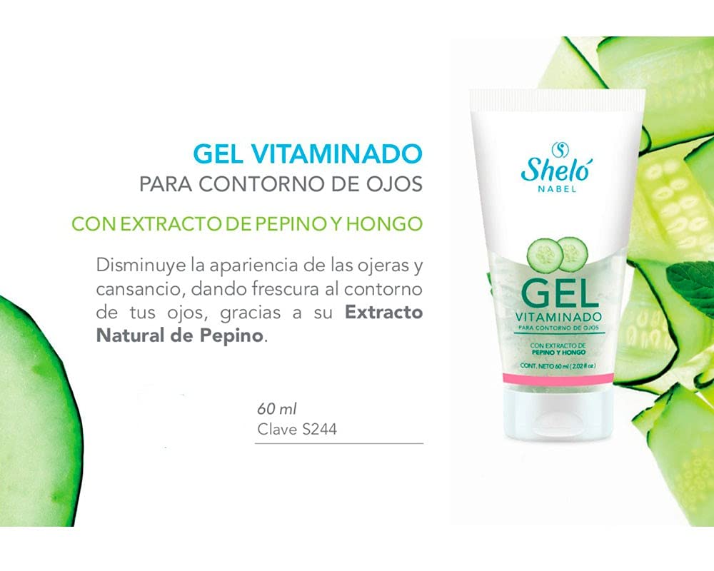 Gel Vitaminado Para Ojos Cansados Contorno 60ml Extracto De Pepino