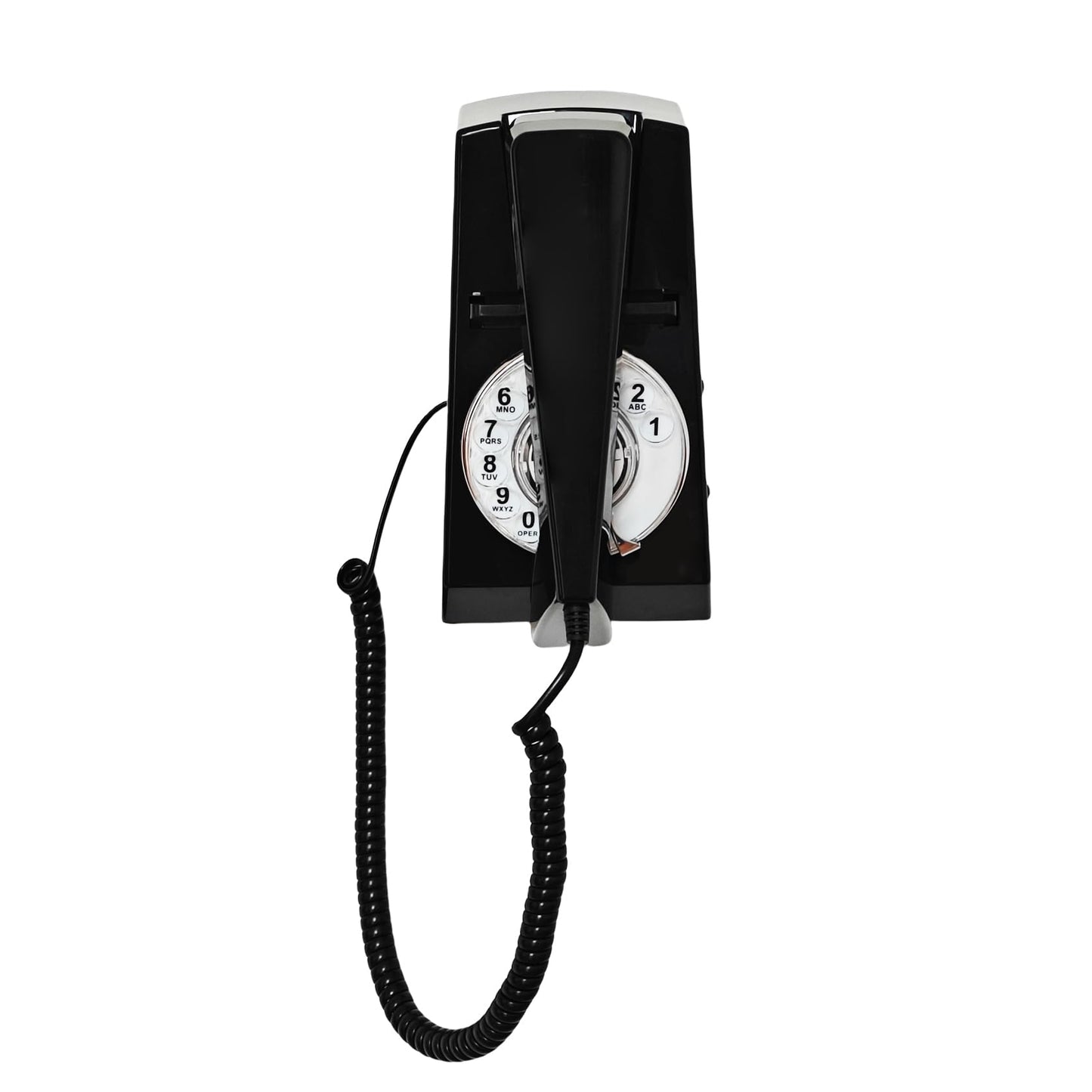Teléfono retro Artisam, teléfono de pared con cable clásico, teléfono fijo antiguo, esfera rotativa, para oficina en casa, hotel, escuela (negro)