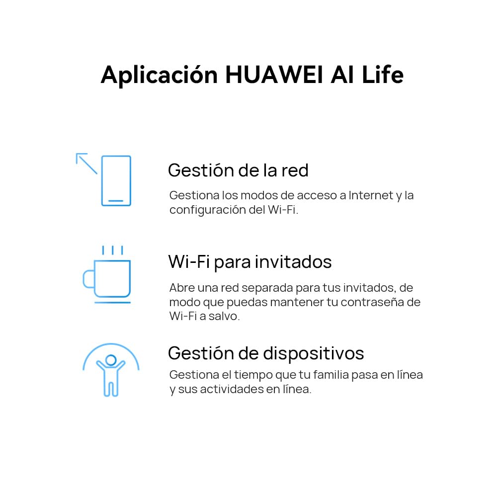 Huawei Router WiFi 6 AX2 New 1500Mbps Dual Band Gigabit, Seguridad HomeSec™, Ideal para Juegos Xbox/PS4/Steam y 4K, Plug and Play