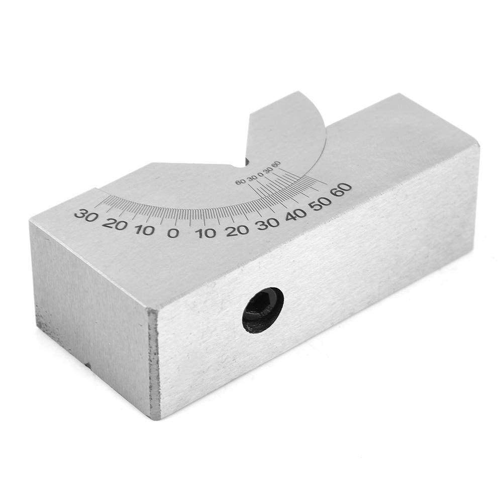 Bloque de ángulo en V ajustable, Configuración de micro fresado de alta precisión Medidor de ángulo de acero inoxidable, para ajustar el ángulo de la fresadora Planchadora Taladro de columna Amoladora