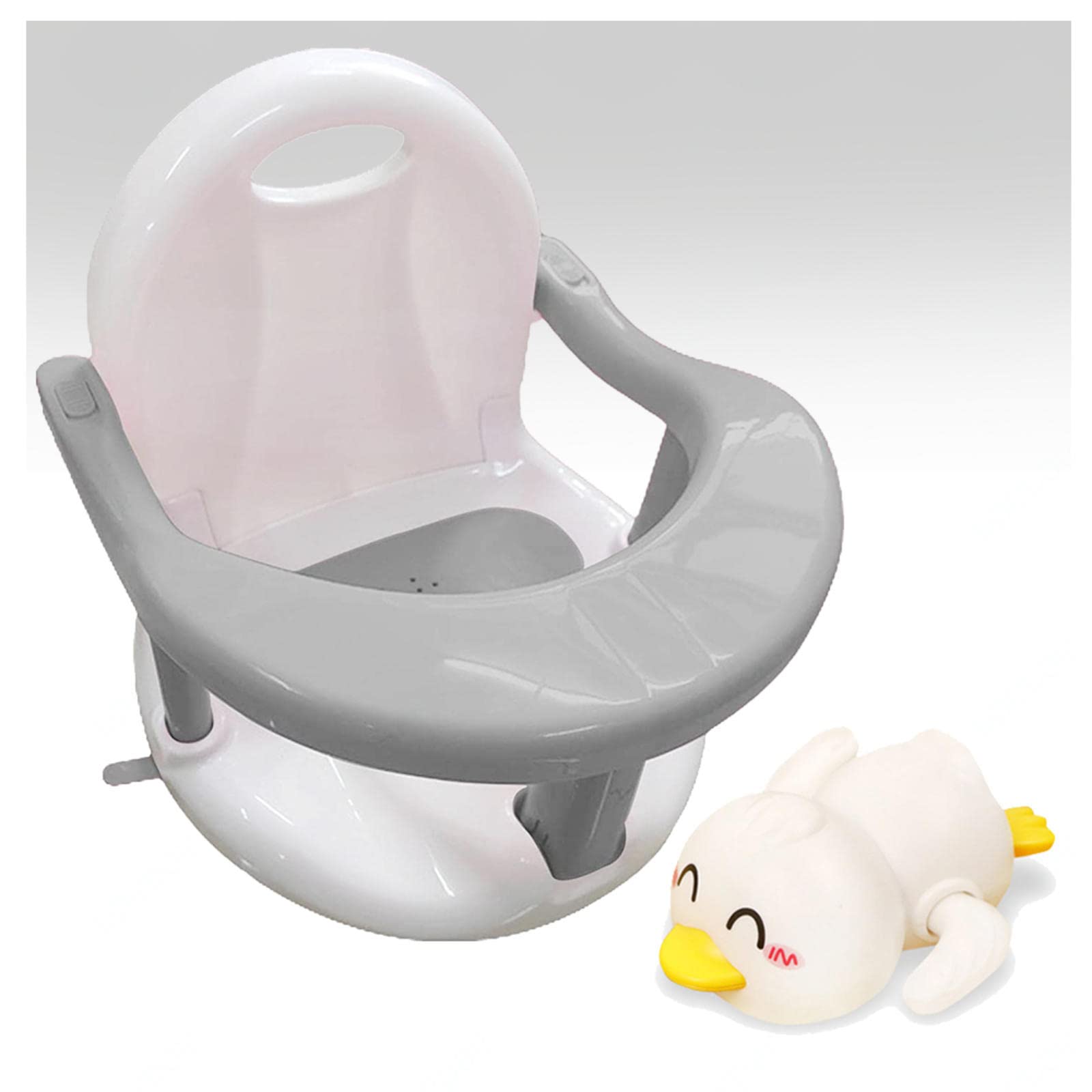Asiento de Baño para Bebé Gray con Juguete Incluido para Bebés desde 6 Meses