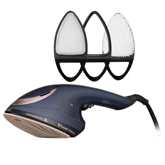 Plancha Russell Hobbs Multi Steam Genie Azul 2 en 1 Con Accesorios
