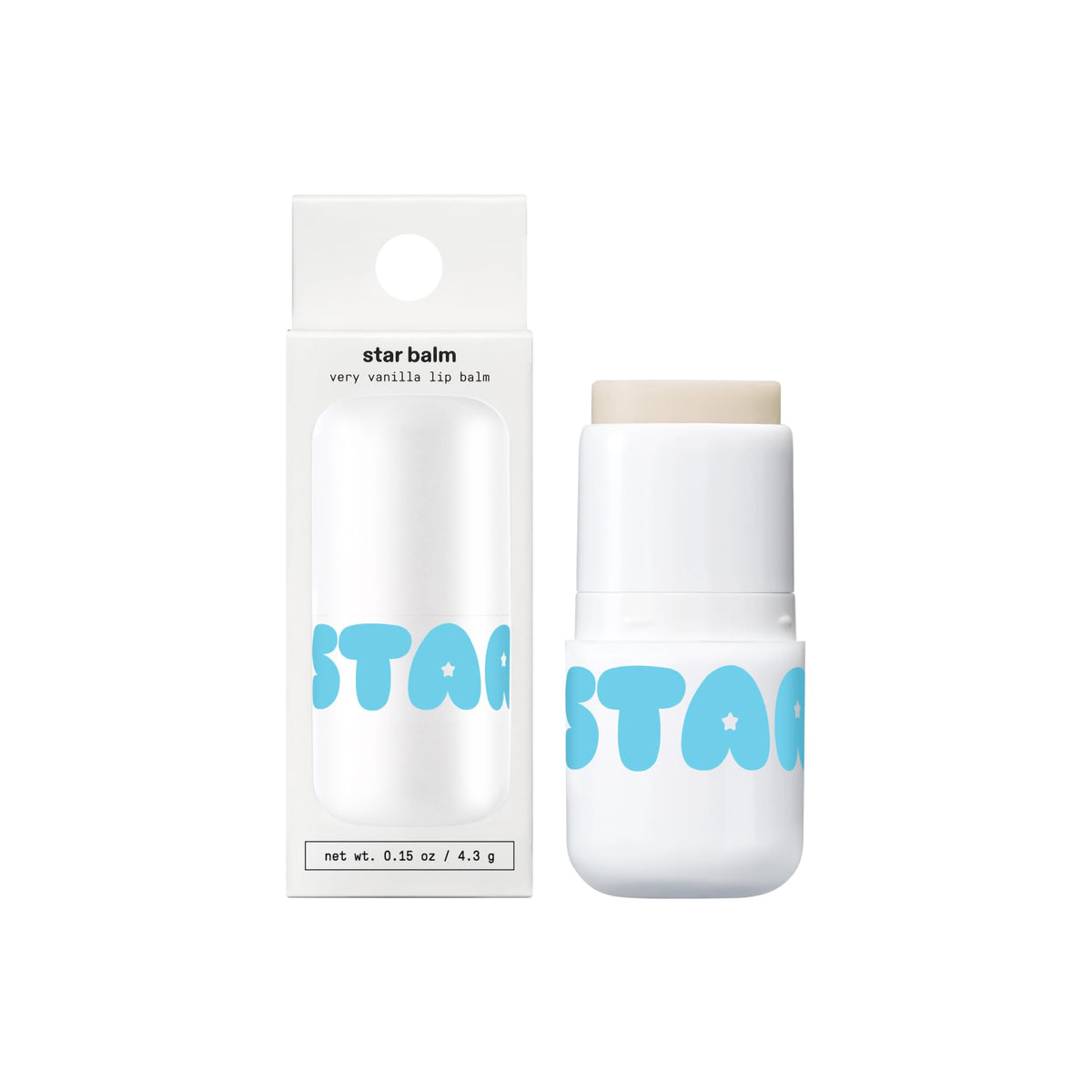 Starface Star Balm Very Vanilla, Hidratante Labial con Manteca de Karité, Manteca de Cacao y Aceite de Coco, Sabor a Vainilla de Ensueño (0.15 oz)
