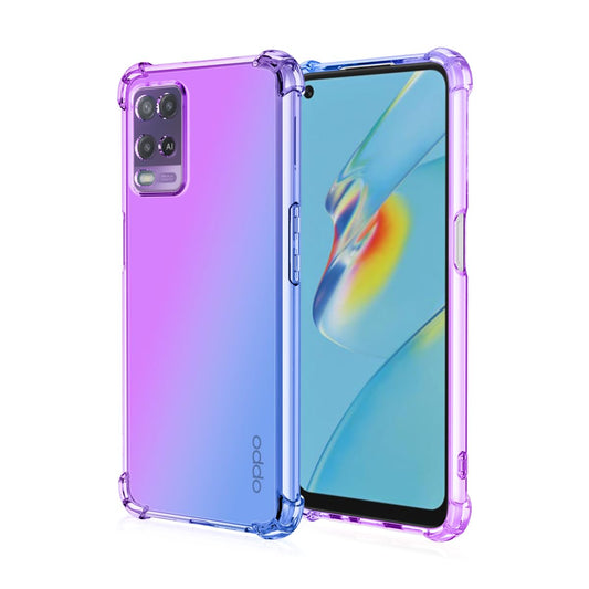 DABUNA Funda para OPPO A54 4G Case Uso Rudo,Transparente Colores Degradados Protectora de Cámara Anticaída Carcasa Bumper(Púrpura Azul)