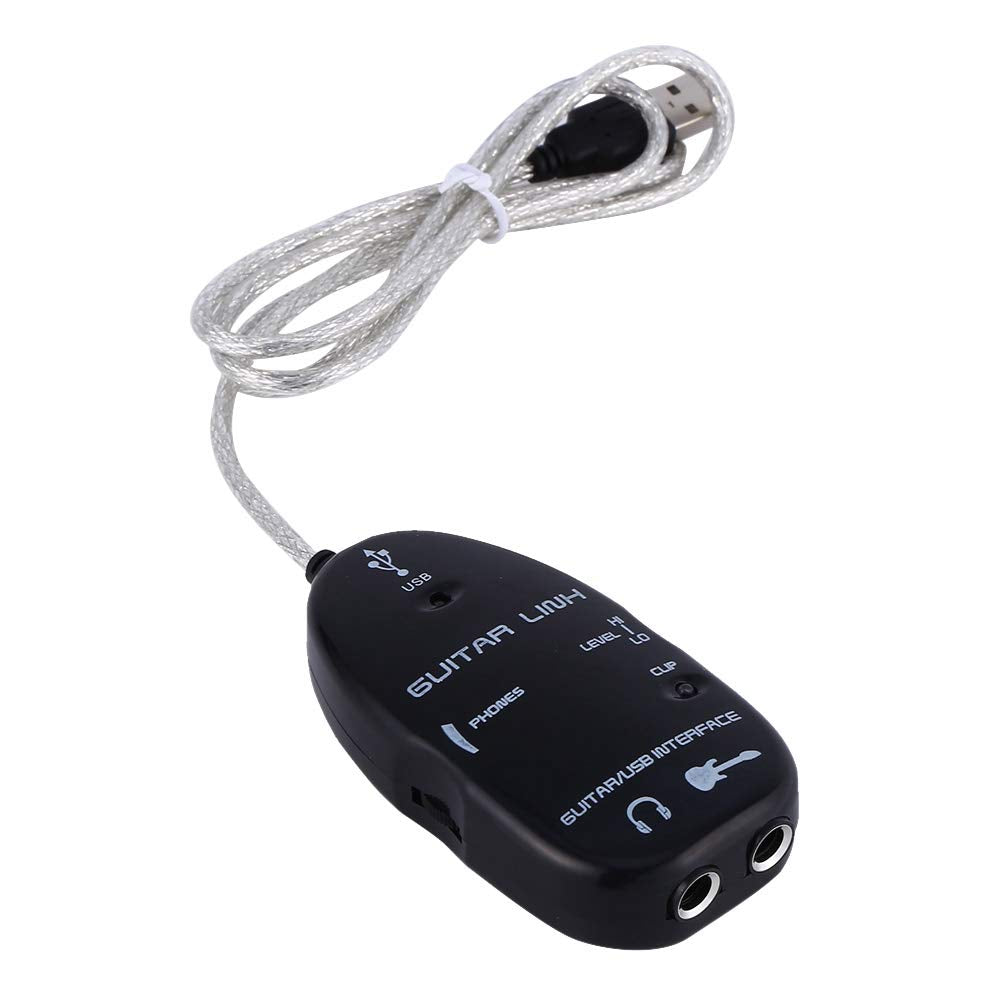 Goshyda Cable de Guitarra USB, Cable de Interfaz de Guitarra a USB de Enlace de Audio para PC Adaptador de grabación para XP (SP2) para Mac OS 8.5
