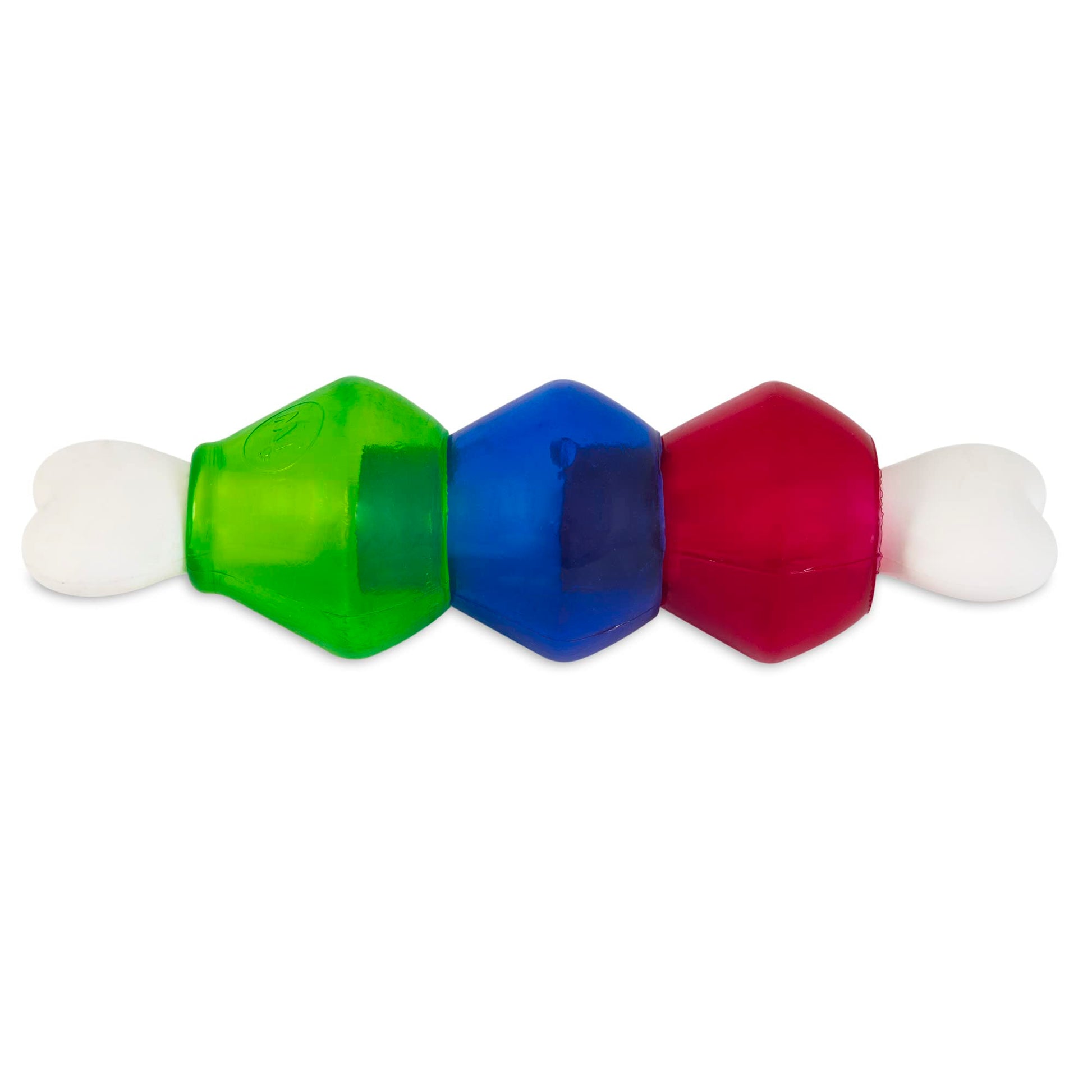 Juguete de Nailon JW Pet Company Grande Hueso Blanco con Vainas Naranja Verde Azul para Mascotas