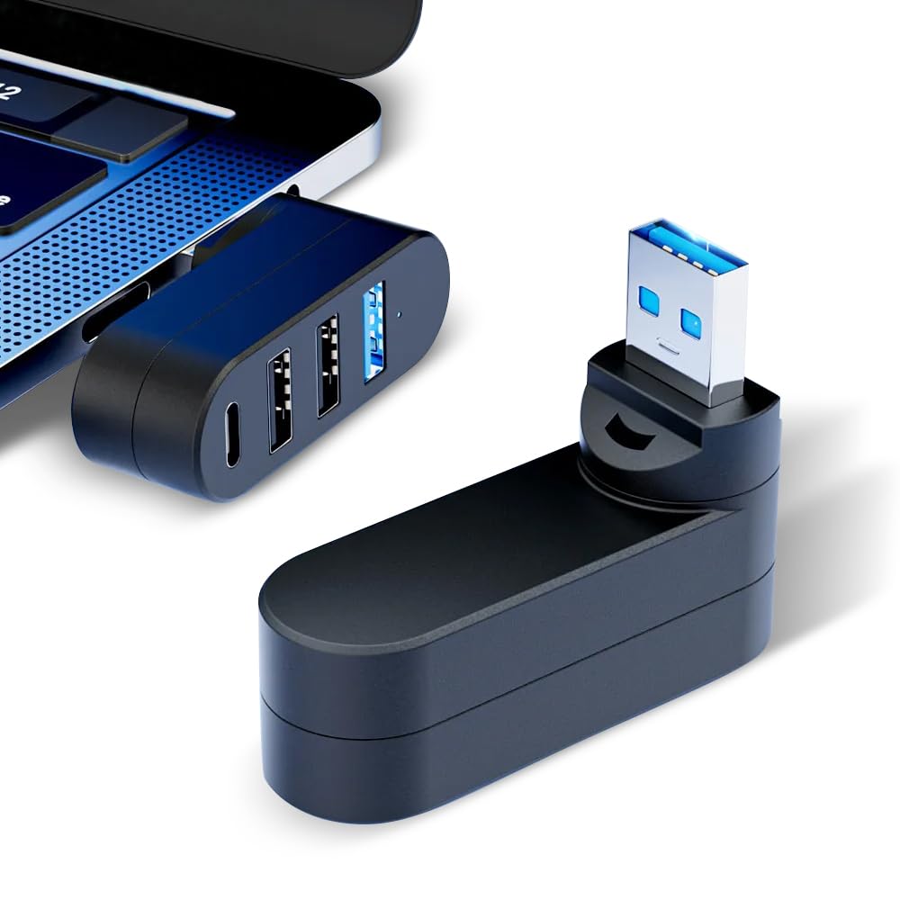 Hub USB 3.0, 4 en 1 Adaptador de USB 3.0 1 Puertos 5Gbps y USB 2.0 2 Puertos y USB C 1 Puertos, Compatible con PC, Laptop, PS4, PS5, Xbox, Disco U, Impresora, Memoria USB, Ratón, Teclado y Más
