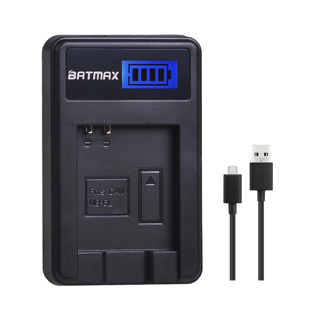 Batería y Cargador USB LCD Batmax 1300mAh para Canon PowerShot