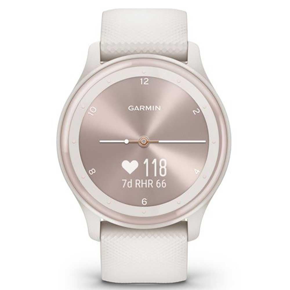 Garmin vivomove Sport, Reloj Inteligente híbrido, características de Salud y Bienestar, visualización táctil, Color Blanco