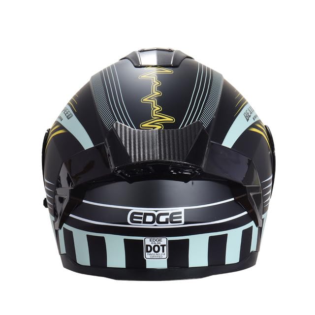 Casco para Moto Integral Boston - Casco Motocicleta Marca Edge - Visor Doble ANTIVAHO - Cascos para Motos Certificados Dot Moto - Accesorios para Moto Motocross Motocicleta Mujer Hombre Oro Negro XL