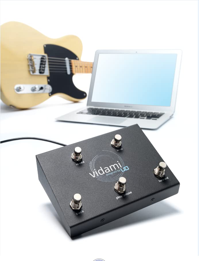 Pedal Vidami YouTube Azul para Control de Videos en Línea para Músicos