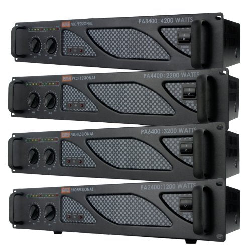 Amplificador de Potencia EMB Pro PA2400 Negro Profesional para Montaje en Rack de 1200 Vatios