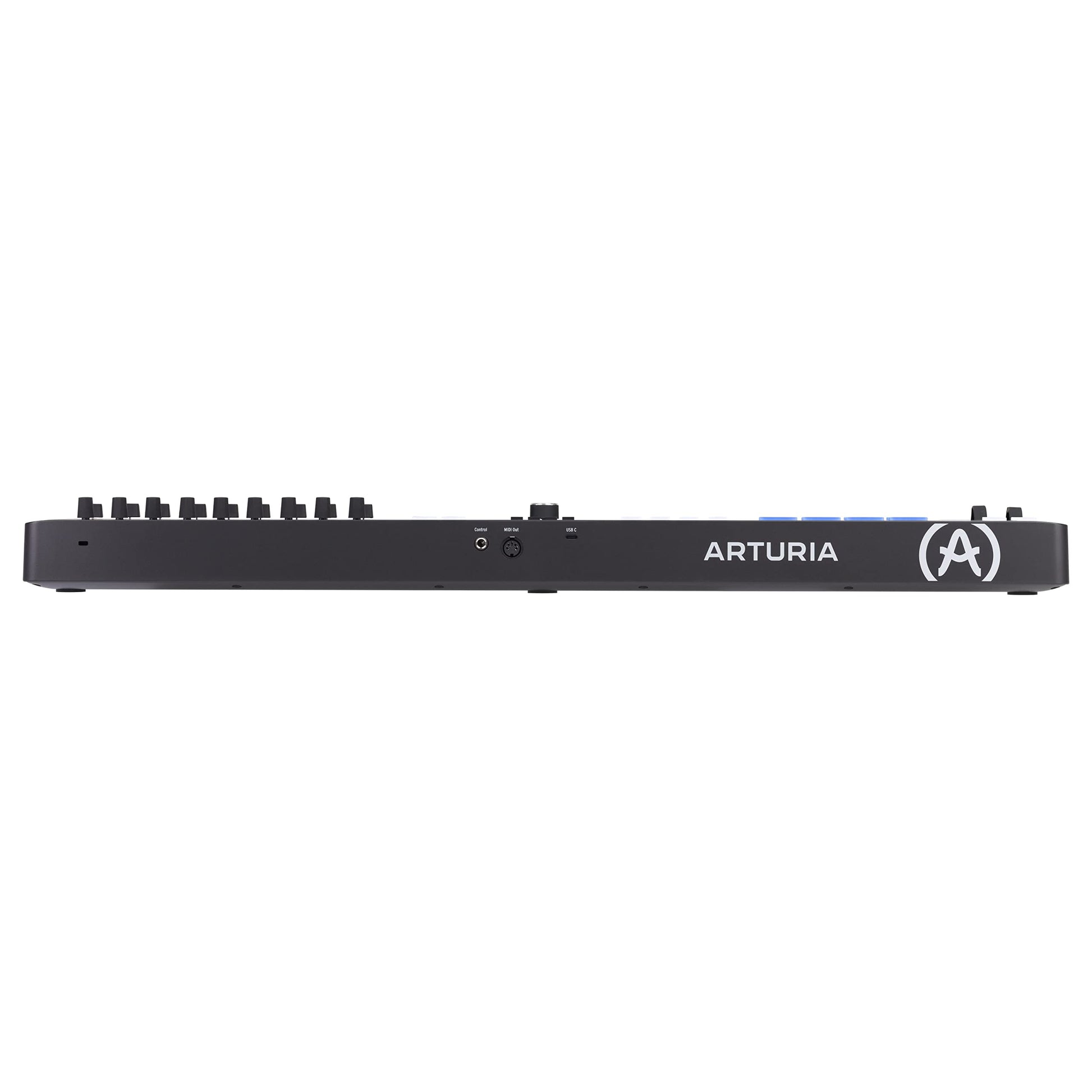 Arturia KeyLab Essential 49 mk3 - Teclado driver MIDI para producción musical, paquete de software todo en uno - 49 teclas, 9 codificadores, 9 atenuadores, 1 rueda de modulación, 1 rueda de curvatura, 8 almohadillas para orejas, negro