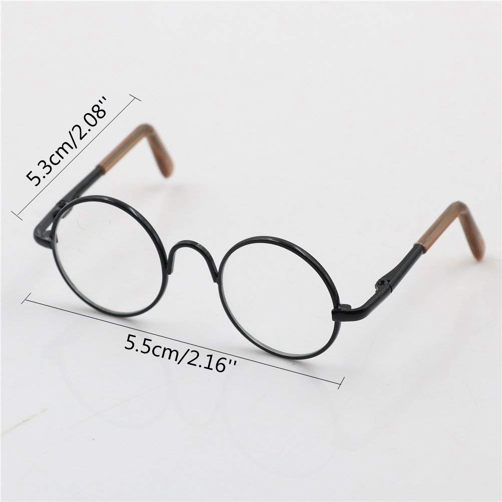 HAICHEN TEC 3 Lentes de Montura Redonda de Erizo, para Erizo, ratón, hámsteres, Juguete de Animales pequeños, Regalo para sesión de Fotos, Accesorio de Ropa para Mascotas (2.16 Pulgadas)