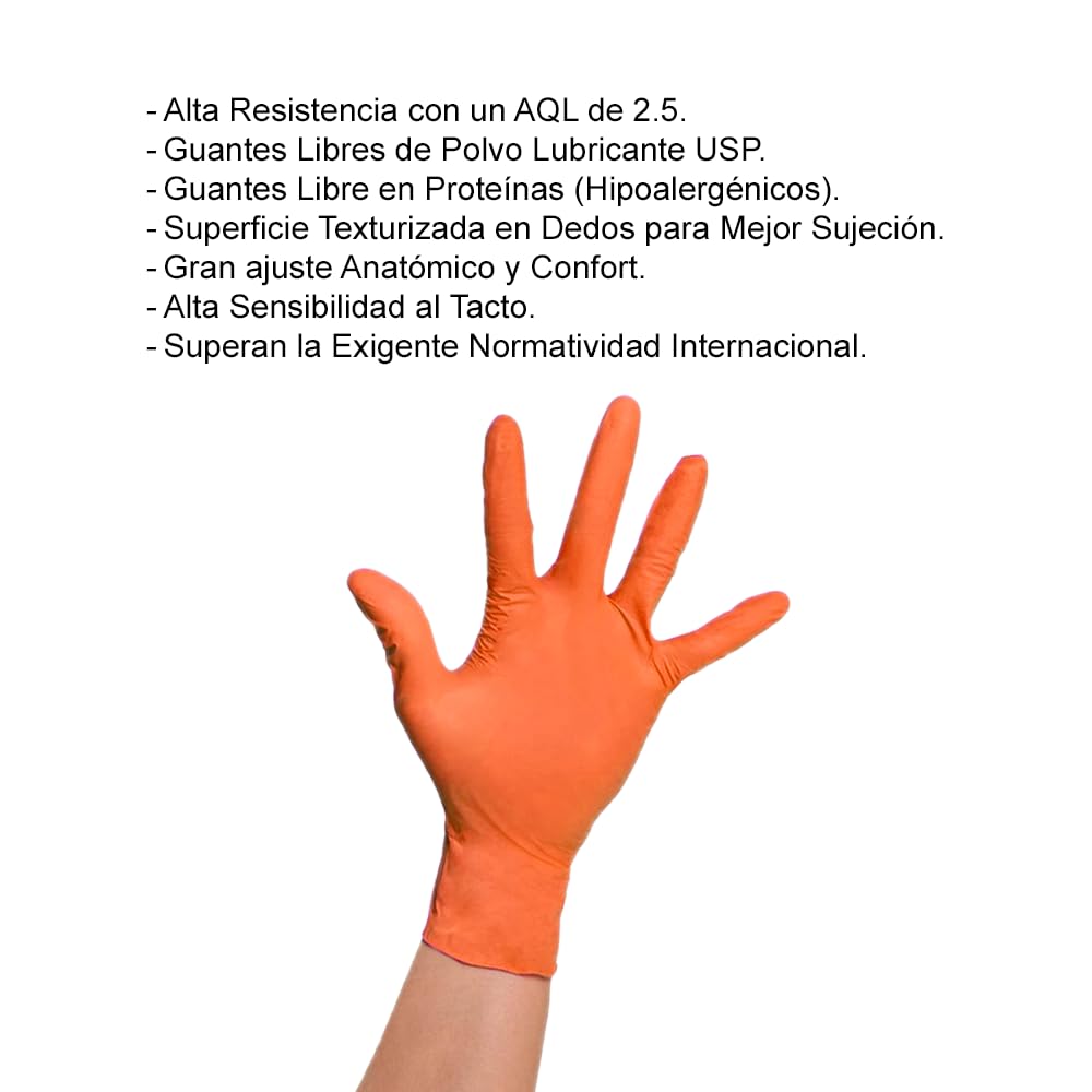 Guante de Nitrilo (G, Naranja)