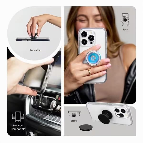 Soporte para Teléfono PopSockets Negro Multisuperficie Versión 2 Universal
