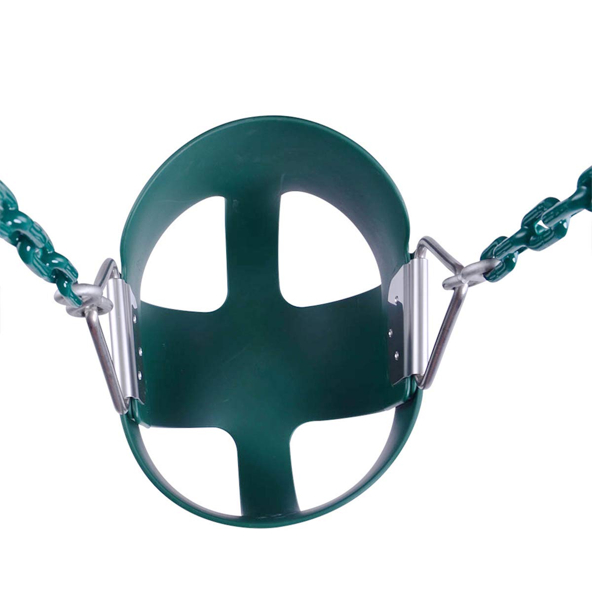 KINSPORY Asiento de Columpio, 150cm Columpio para bebé con Cadenas de Hierro Resistentes recubiertas, Juego de Columpio al Aire Libre con Respaldo Alto y Correas para árboles - Verde