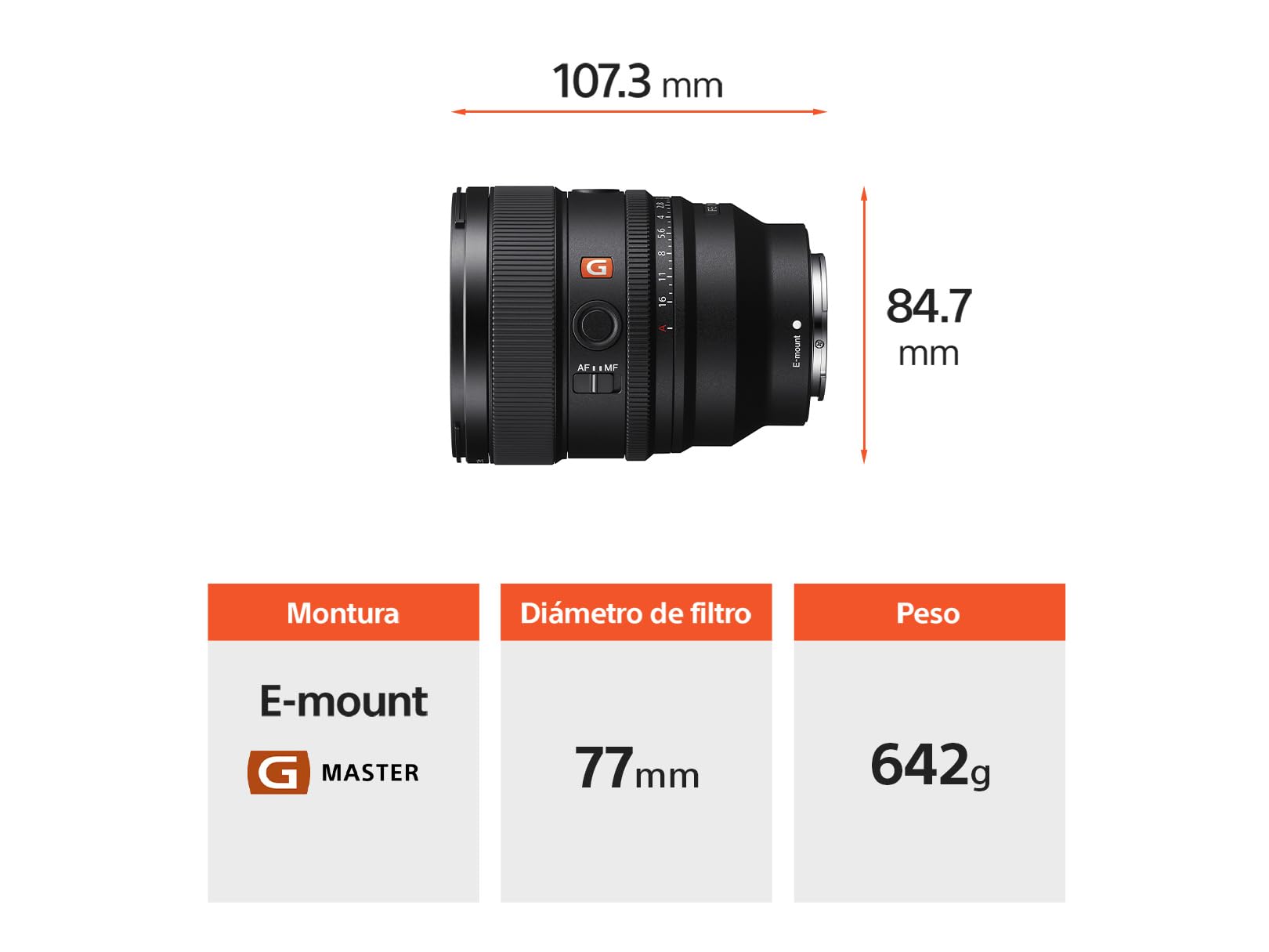 Lente Telefoto Fijo Sony G Master 85mm F1.4 Full Frame Versión Oficial con Garantía Local