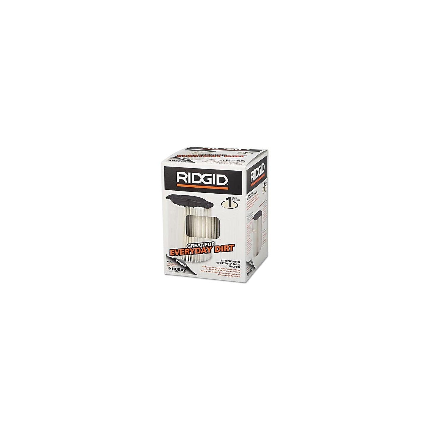 Filtro para Aspiradora RIDGID Monocapa Lavable y Reutilizable con Sujeción Qwik Lock