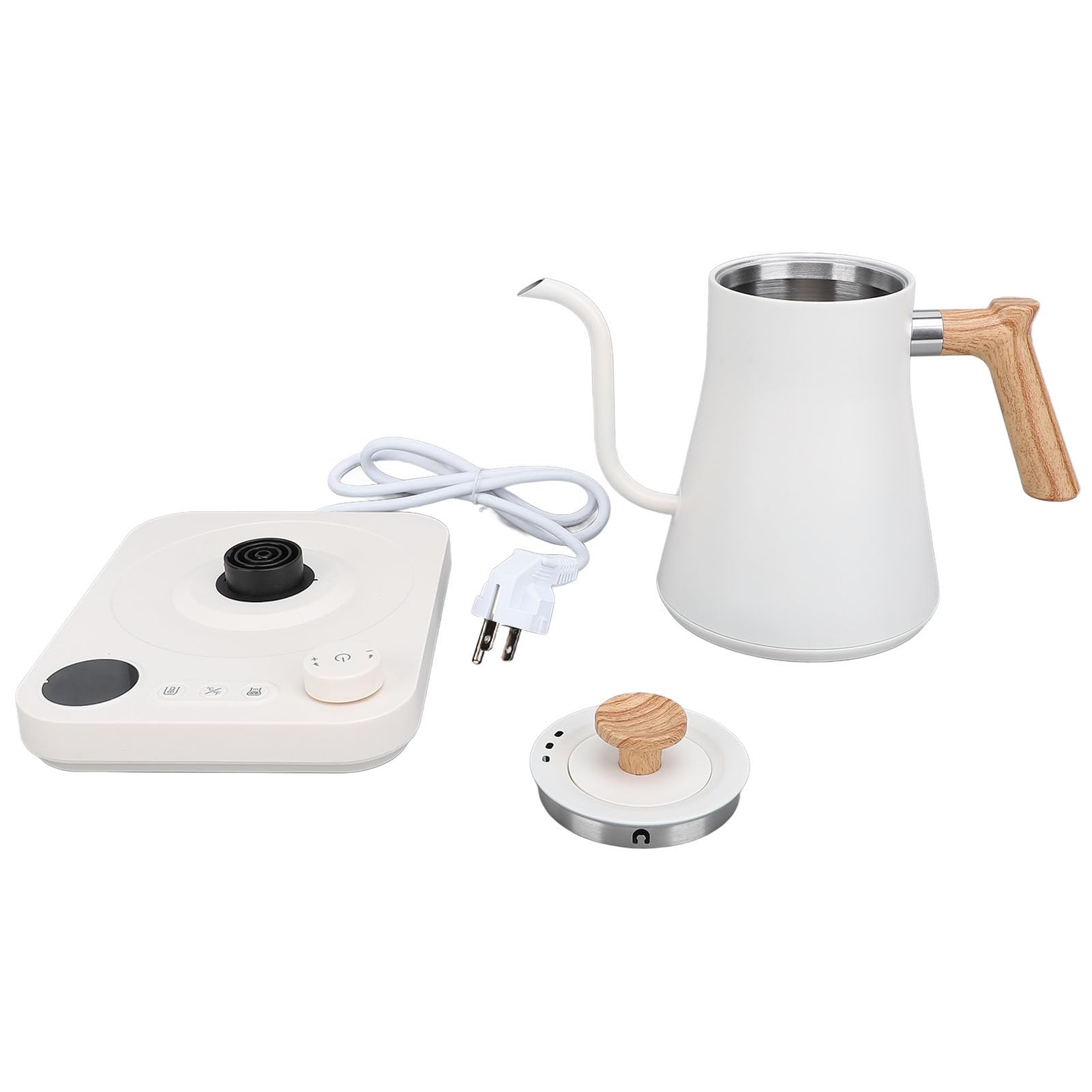 Hervidor Eléctrico de Cuello de Cisne con Pantalla LED, Control de Temperatura Variable, 0,8 L, Compatible con Alexa, Acero Inoxidable para Verter café, hervidor de café eléctrico de cuello de cisne
