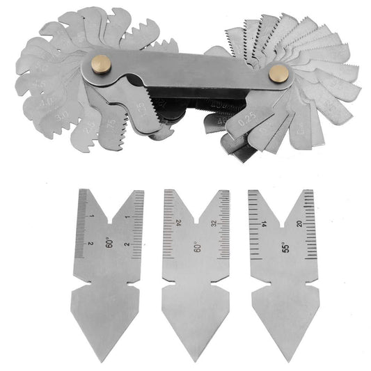 Medidor de Paso de Tornillo 60° y 55° Juego de Herramientas de Medición