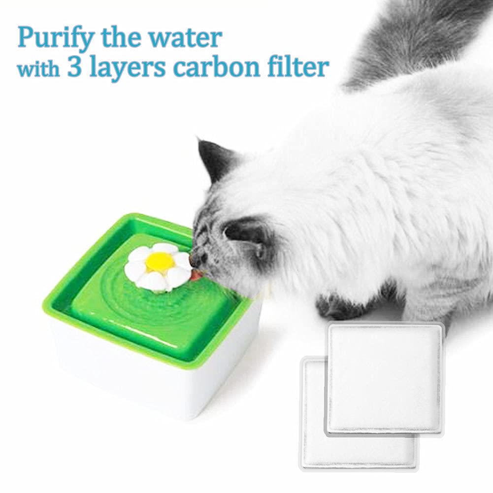 Amazinpure - Mini filtro de repuesto compatible con Catit Mini fuente de flores 44005 96411 Zeus Mini fuente de agua Aqua Cube Falls Petsafe Current Pet Fountain 2.6 x 2.6 pulgadas, paquete de 12