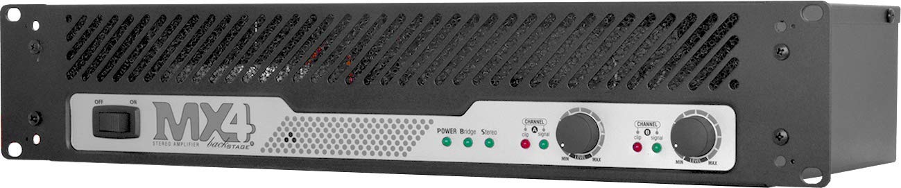Backstage MX-4 Amplificador de potencia 400 W RMS 2 Canales Clase AB 2 Ohms Estable 410 W Bridge Ideal para Instalaciones Fijas