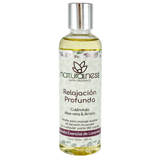 Aceite para Masaje Naturalness Relajación Profunda 125 ml a Base de Extractos Herbales y Aceites Esenciales Naturales