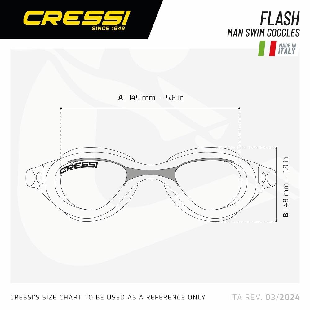 Cressi Gafas de natación para Adultos Flash (Transparentes/Blancas/Lentes ahumadas)