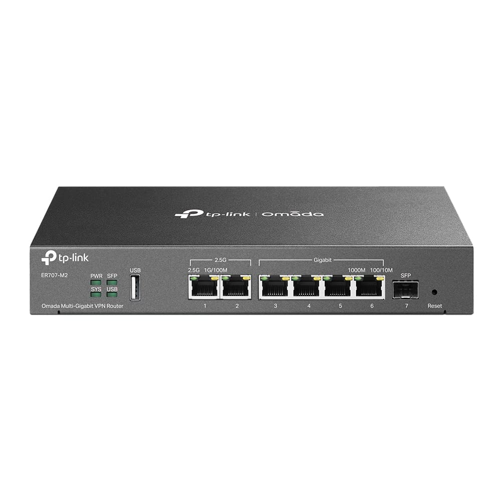 Enrutador VPN MultiGigabit TP-Link ER707-M2 2.5Gig con Firewall SPI y Omada SDN Integrado