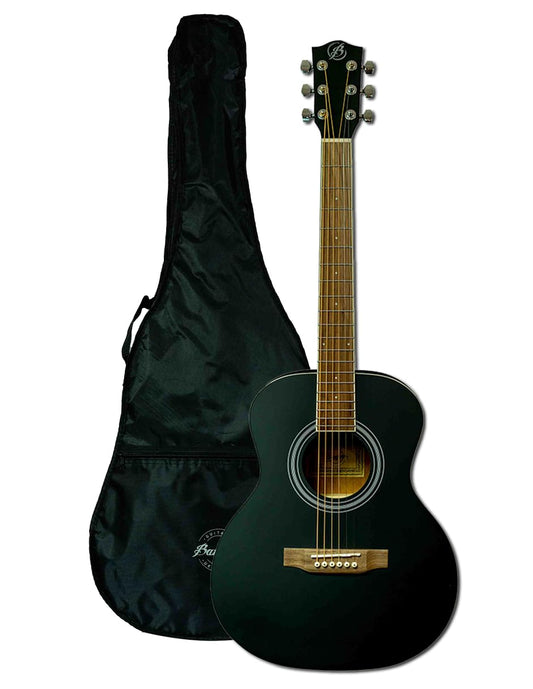 BAMBOO, Guitarra Acústica Vision Negra con Funda, 38 pulgadas, madera Linden