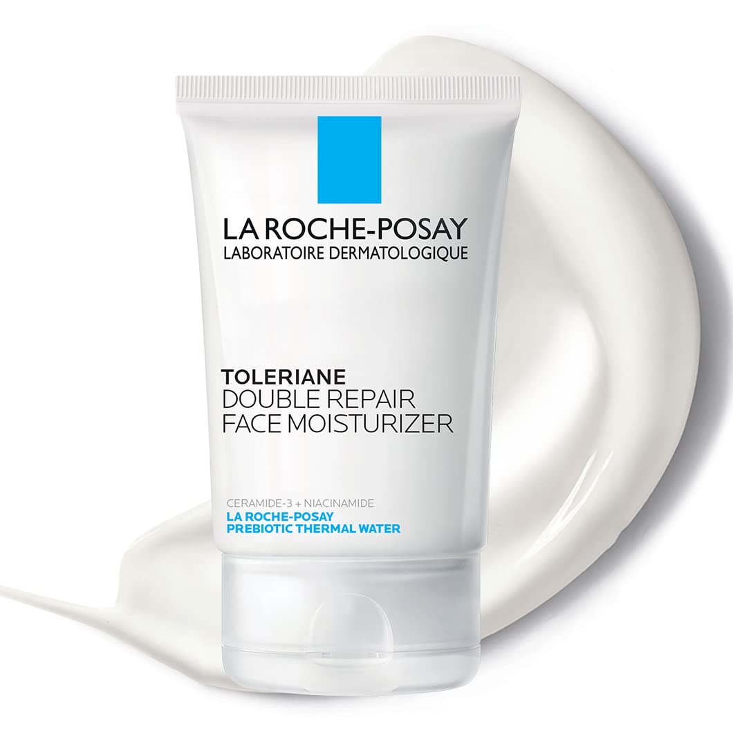 La Roche Posay Hyalu B5 Serum Facial de Acido Hialuronico con Vitamina B5 Puro. Suero Concentrado Antiarrugas, 30 ml + Humectante facial Toleriane Reparación Doble, 2.5 onzas líquidas Oz.