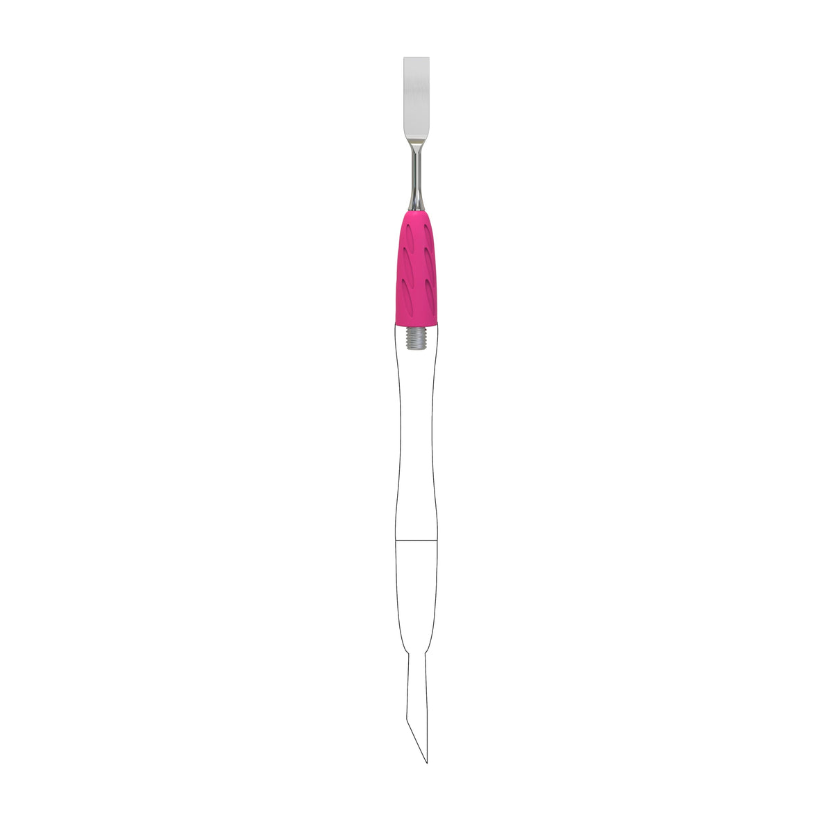 Staleks Combo Uniq 18: Empujador Plano Recto Para Mango Modular, Ideal Para La Zona De Los Senos Paranasales Y El Cuidado De Cutículas.