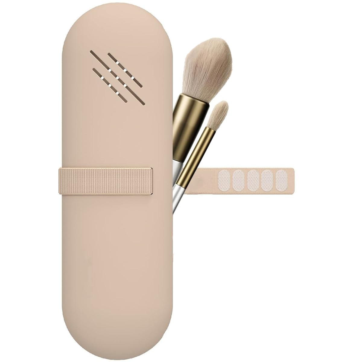 Seviete Funda para brochas de maquillaje con broche Estuche organizador de maquillaje, Neceser. Protección para tus brochas de maquillaje. Soporte de viaje portátil impermeable (Nuez)