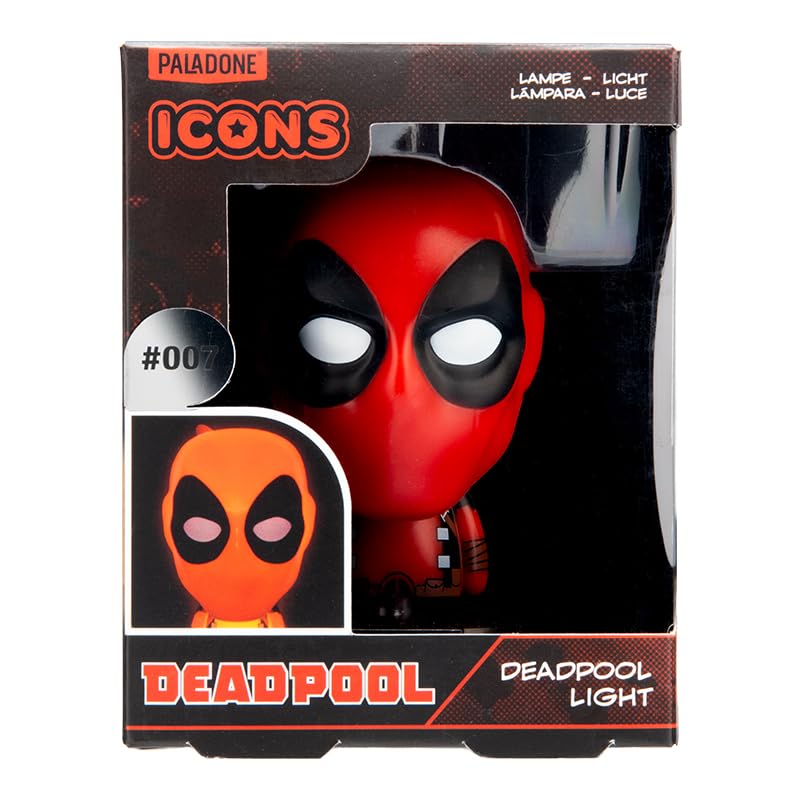 Deadpool - Luz de icono 3D con licencia oficial de Disney Marvel para oficina, sala de juegos, dormitorio, decoración de regalo y accesorio para ventilador de Marvel | Paladone
