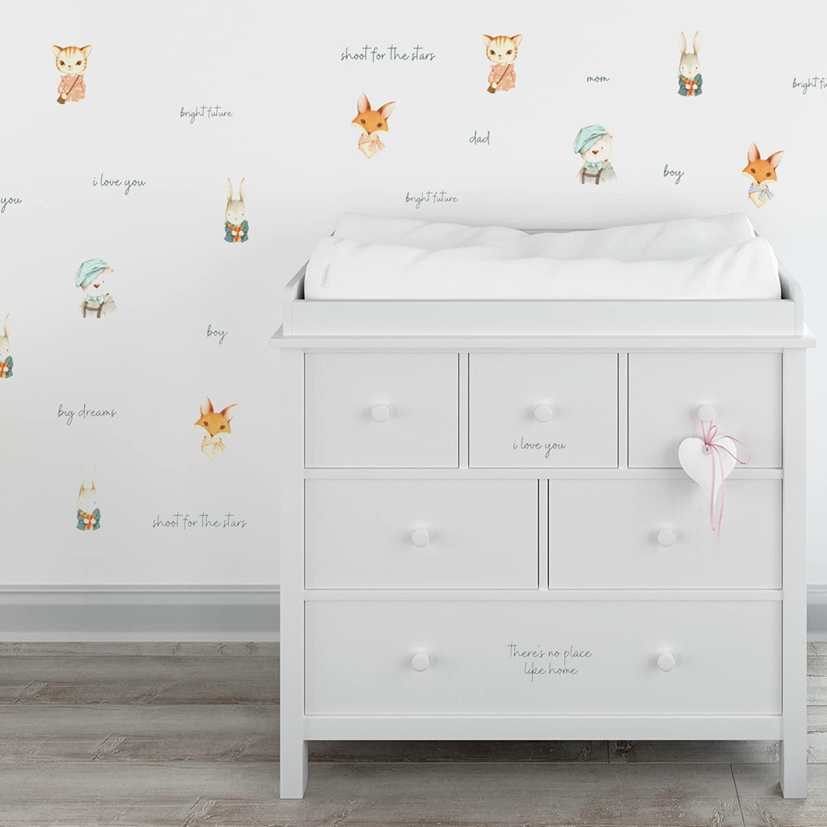 Feel Kozi - Calcomanías de pared extraíbles (60 piezas) - Pegatinas de animales para decoración de habitación de niños, decoración de pared de guardería, decoración de sala de juegos y decoración de