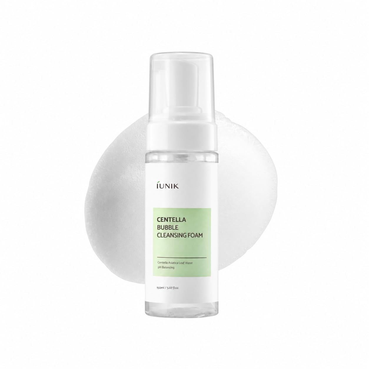 iUNIK Centella Espuma de limpieza de burbujas, 150 ml. oz. Con MAKEP:REM Safe me. Crema de hidratación para alivio de la humedad