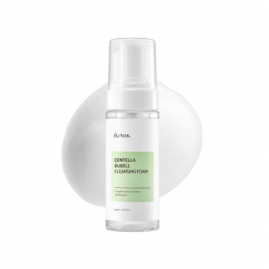 iUNIK Centella Espuma de limpieza de burbujas, 150 ml. oz. Con MAKEP:REM Safe me. Crema de hidratación para alivio de la humedad