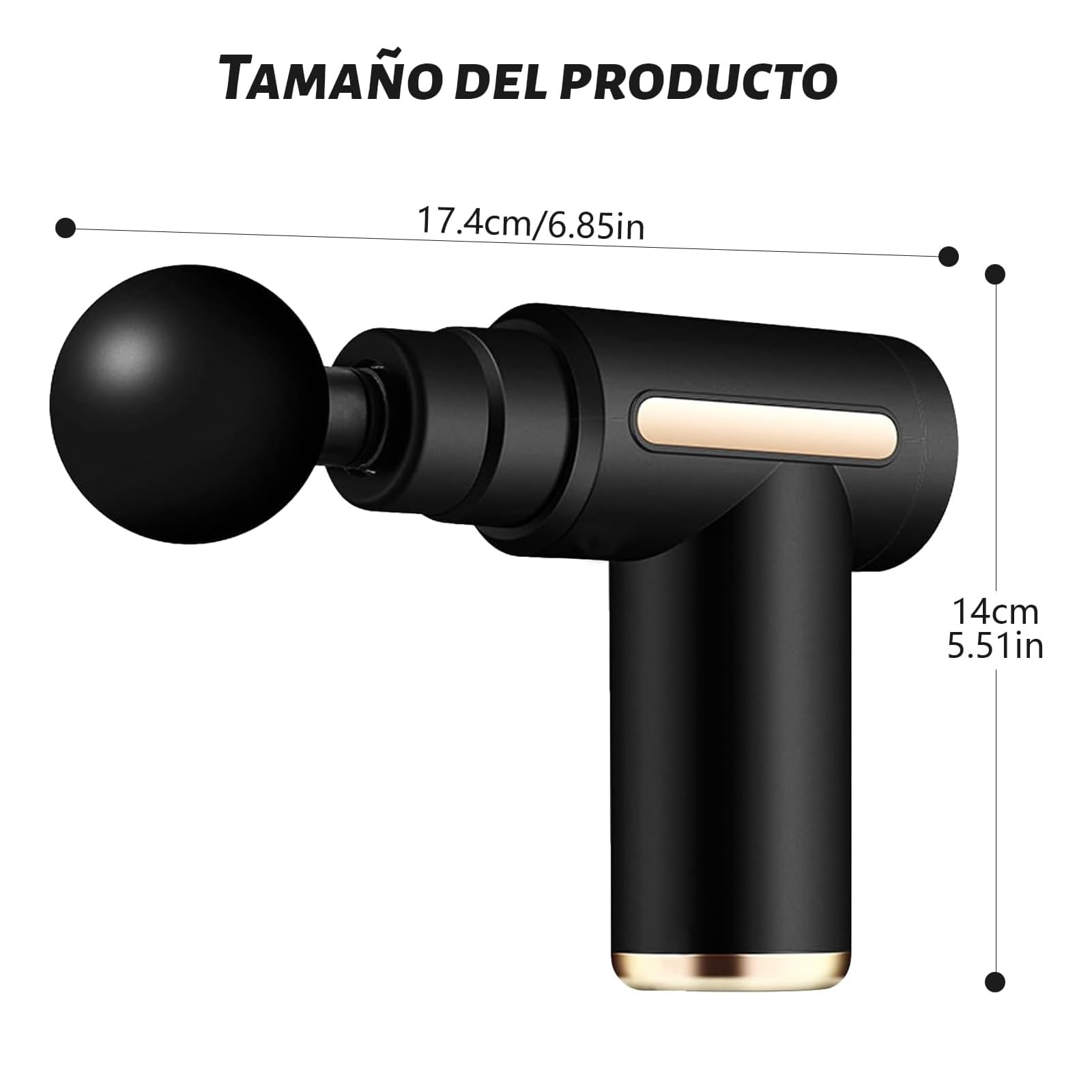 YOYOBBE Pistola de Masaje Muscular con 4 Cabezas, Masajeador Portátil Muscular, Mini Masajeador de Tejido Profundo, Carga USB, para Hombros, Cuello, Espalda