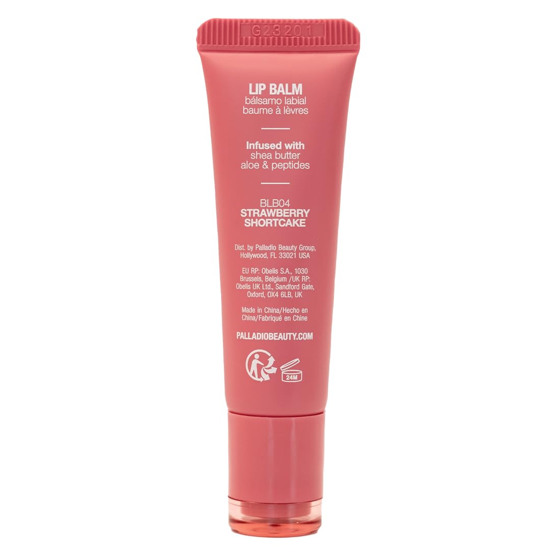Palladio Butter Balm - Bálsamo Labial Hidratante con Tinte Transparente, Aloe, Péptidos, Manteca de Karité y Fórmula Vegana para Hidratación Instantánea, Strawberry Shortcake