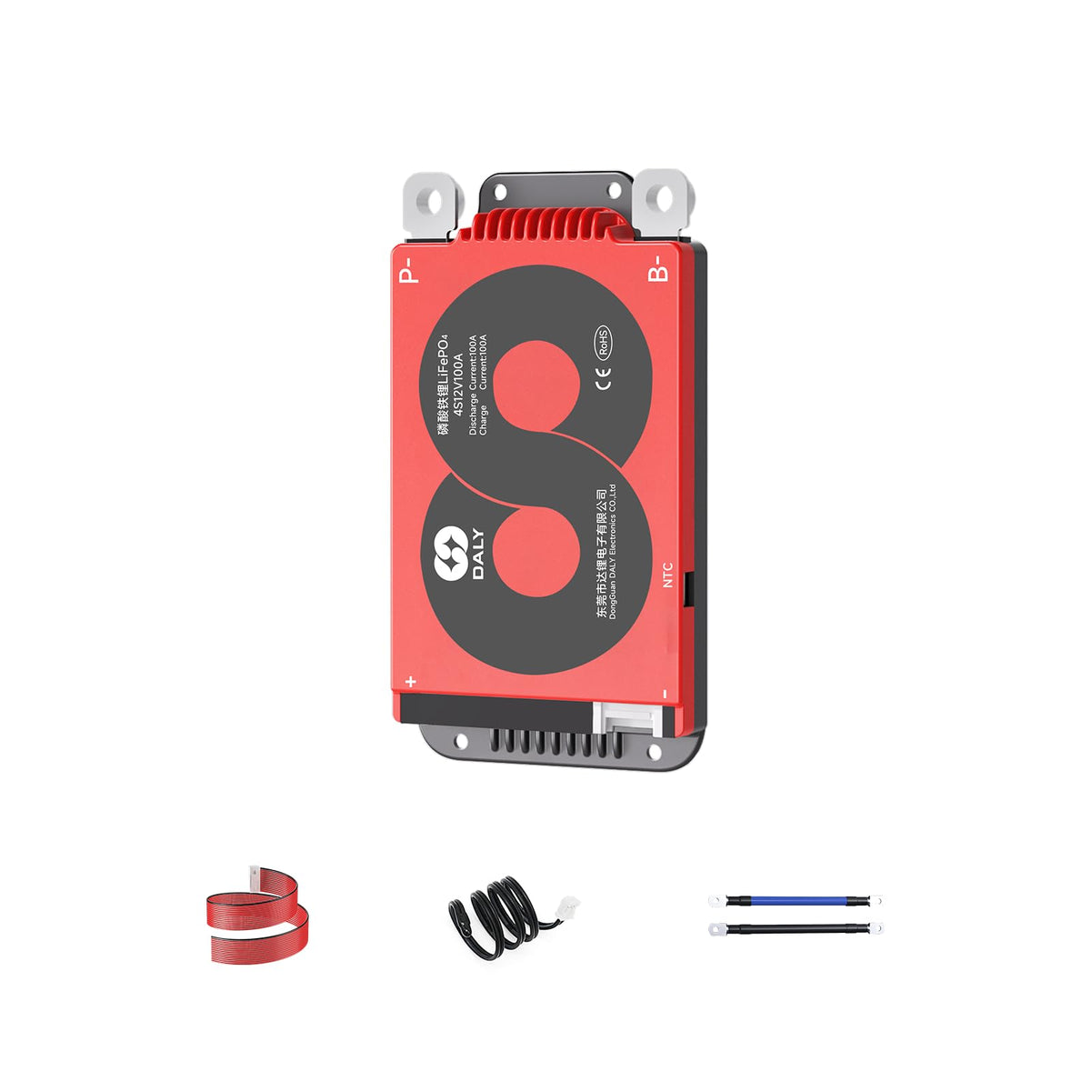 Placa de Protección BMS DALY 3S-24S Litio LifePO4 4S 12V 100A con Cable de Equilibrio y Sensor de Temperatura