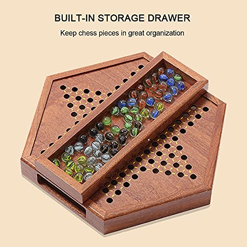 Juego de Damas Chinas de Madera Zwbfu con cajón de almacenamiento para niños y adultos