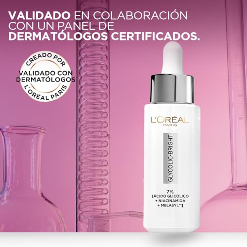 L'Oréal Paris Sérum Anti-manchas Glycolic Bright con Ácido Glicólico y Niacinamida todo tipo de manchas, 30ml