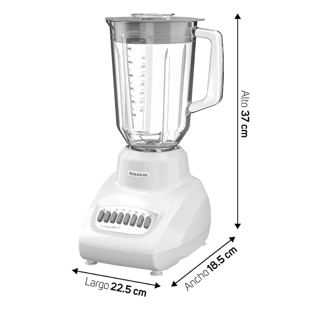 Licuadora Taurus Gaudi Vidrio Diamante 1.5 L Easy Fit 500 Watts 7 Velocidades
