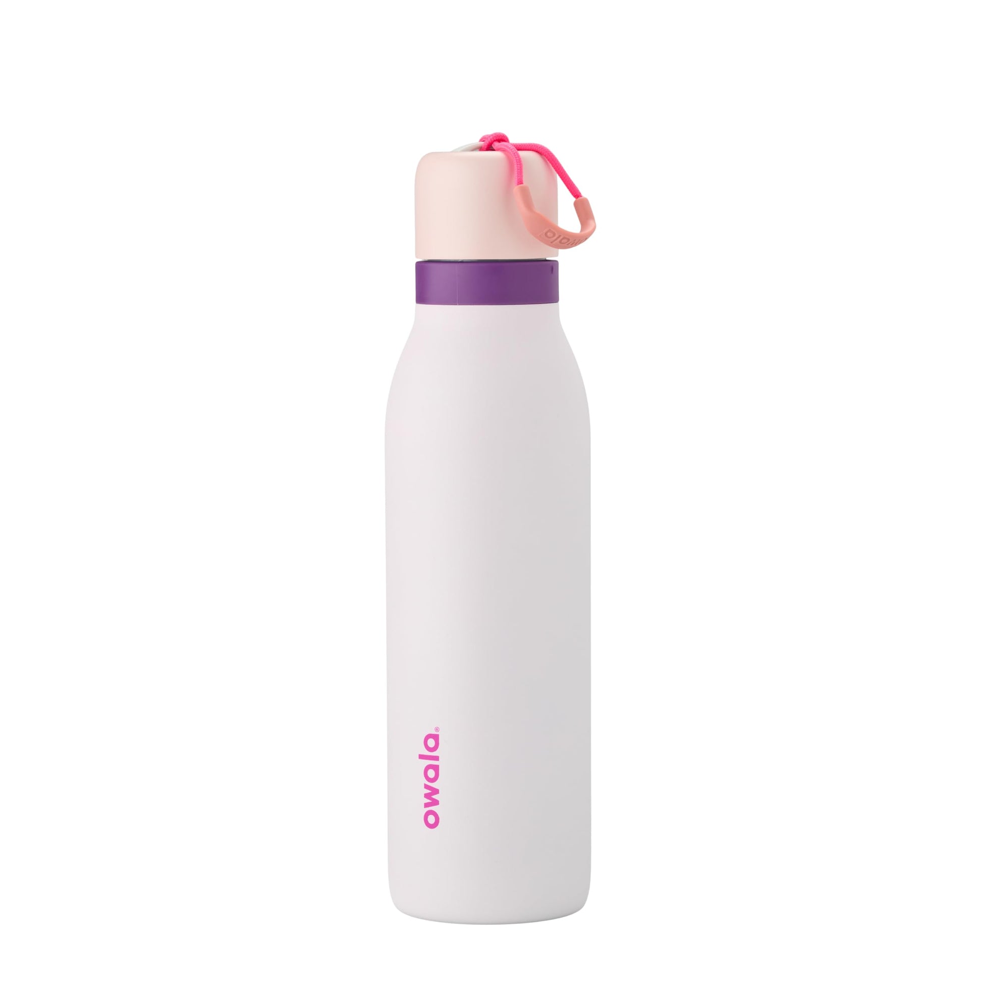Owala FreeSip Twist - Botella de agua de acero inoxidable con popote para deportes y viajes, sin BPA, 18 onzas, rosa/morado (campo de ensueño)