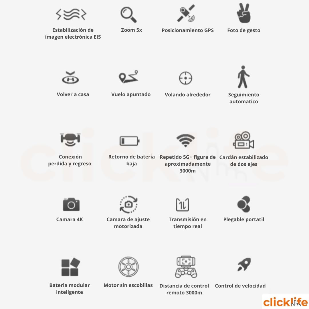 CLICKLIFE Dron F11 4k Pro 5g WiFi con Eis 1200m Rc Con Cámara