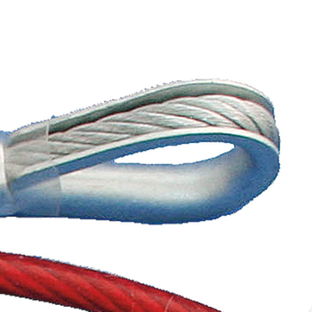 Peakworks V8208003 - Correa de anclaje de cable con 2 anillos de ojo, cable galvanizado recubierto de PVC, 1/4 pulgadas de grosor, rojo, V8208003