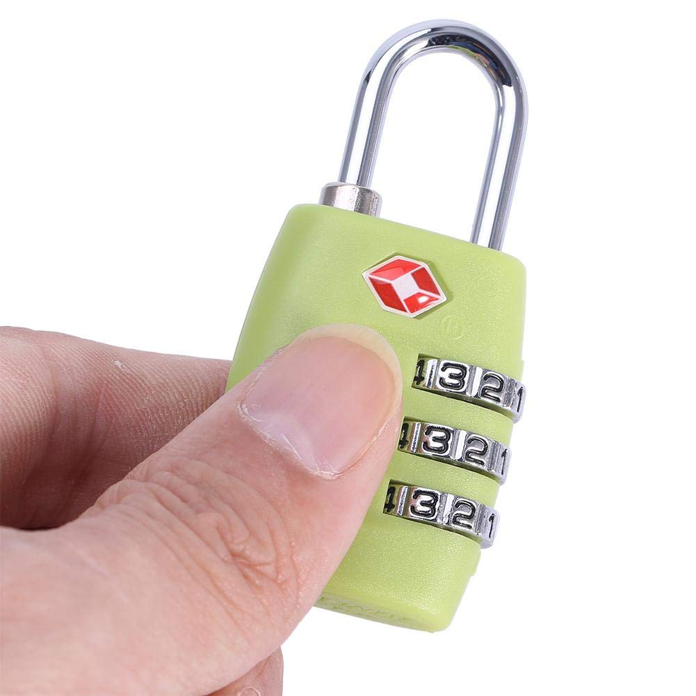 Candados para equipaje Candados de seguridad de 3 dígitos Candados con combinación Candado con código para maletas de viaje Estuche para equipaje(Verde)