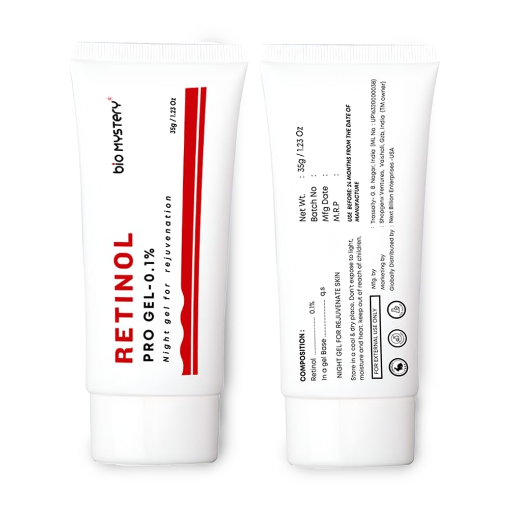 Retinol Gel 0.1 Vitamin A Repairs Fine Lines & Wrinkles, Scar Treatment, Age and Sun Spots, Anti-Aging Formula, 20 Grams (Retinol Gel 0.1)